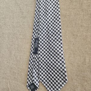 Polo by Ralph Lauren Navy and White Check Silk Tie